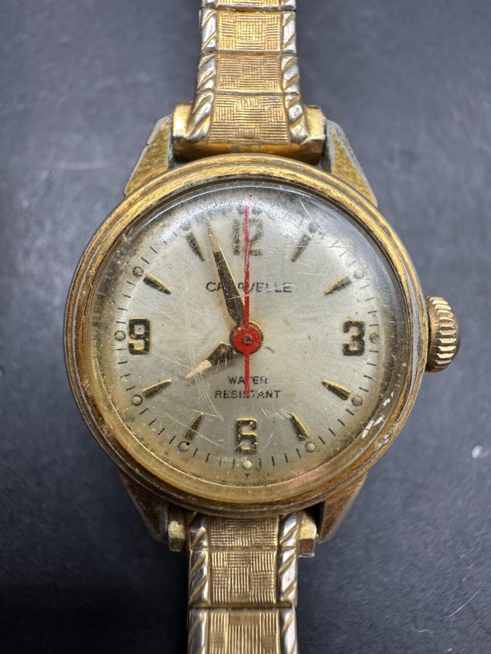 CARAVELLE BY BULOVA Vintage Women's Gold Tone Stretch Band Watch Water Resistant